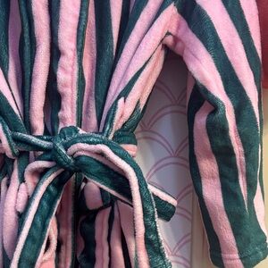Pink and Green Striped Robe